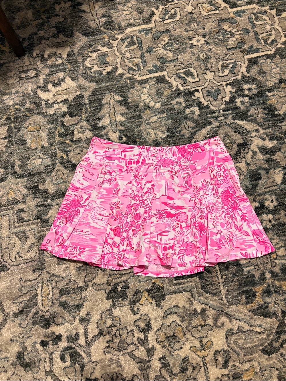 Lilly Pulitzer Pink Floral Pleated Skort